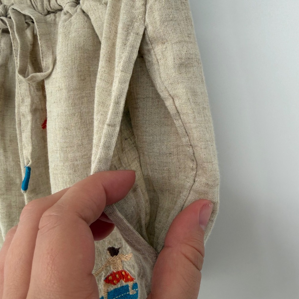 ANTHROPOLOGIE CELANDINE RELAXED LINEN BLEND SHORTS SURFER EMBROIDERY XXS NWT - Picture 9 of 10